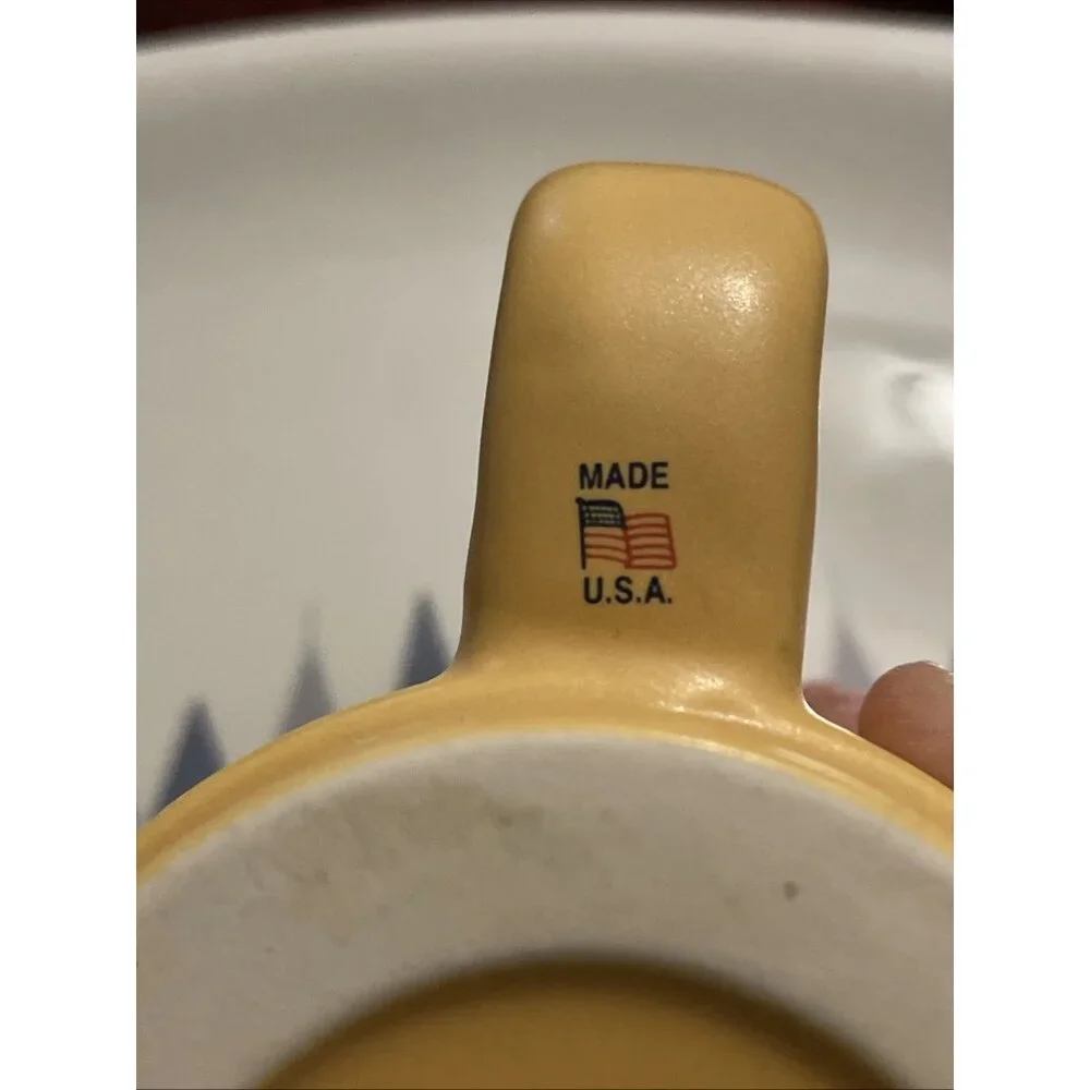 Pharma Advertising Coffee Tea Mug Accupril Accuretic Made‎ in USA - Yellow/Blue